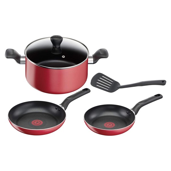 SUPER COOK COOKWARE SET RED 20+24+24+SPATULA 567796-V001 by Tefal