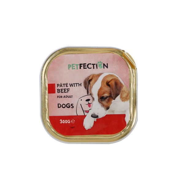 PETFECTION FOR CAT PATE BEEF DOG FOOD ALU