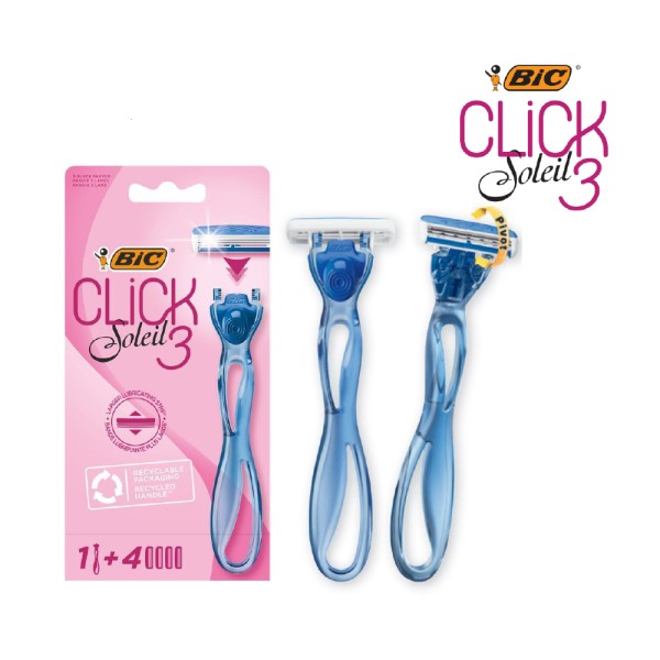 SOLEIL WOMEN CLICK 3 BLISTER RAZER WITH 4 BLADES