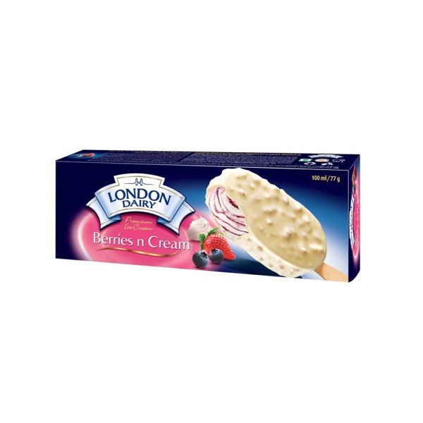 LONDON DAIRY SORBET STICK BERRIES AND CREAM 