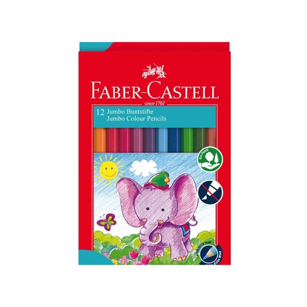FABER CASTELL FC COLOR PENCILS CART BX JUMBO 12CL