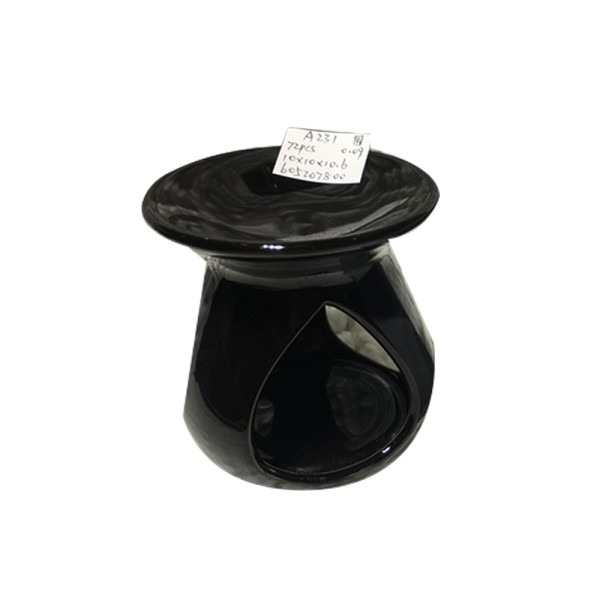 HARD GOODS OIL BURNER CERAMIC ROUND W PLATE 2ASS COLOR