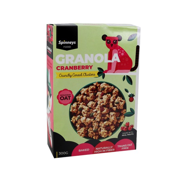 SPINNEYS GRANOLA CRANBERRY 