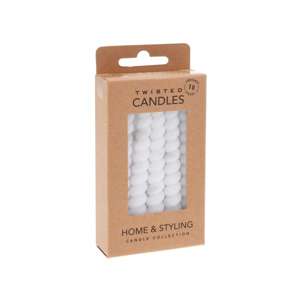  MINI TWISTED CANDLES SET WHITE
