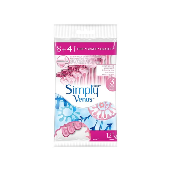 VENUS RAZOR DISPOSABLE SIMPLY WITH 3 BLADES 8+4FREE