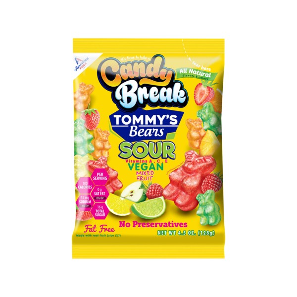 CAND.BREAK TOMMY'S BEAR SOUR JELLIES GELATIN FREE