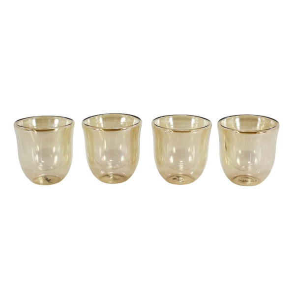 LUCIANO DOULBLE WALL AMBER CAWA GLASS CUP SET 70ML