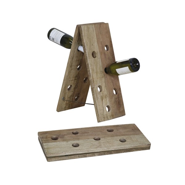 AD TREND WINE BOTTLE WOOD FOLDABLE 12 BOTTLES HOLDER