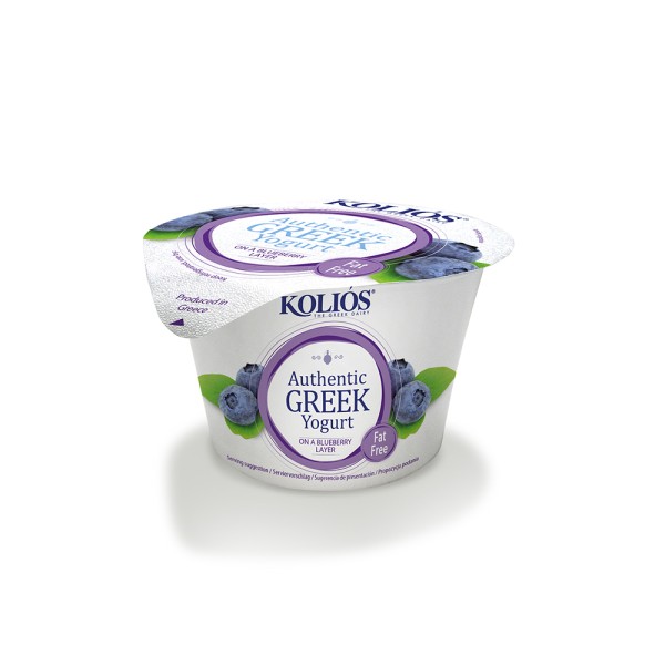 KOLIOS AUTHENTIC GREEK BLUEBERRY YOGURT 0PCENT