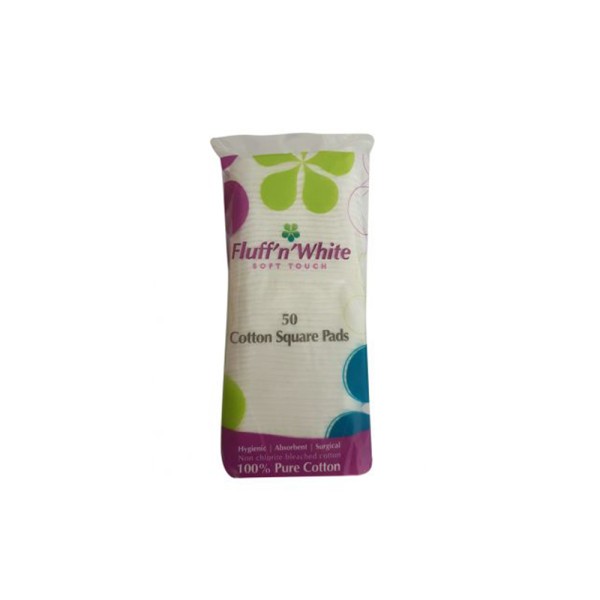 FLUFF N WHITE BABY COTTON SQUARE PADS