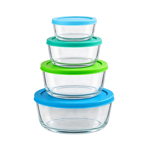 LUCIANO BOROSILICATE ROUND GLASS STRG SET 1650+950+450+230