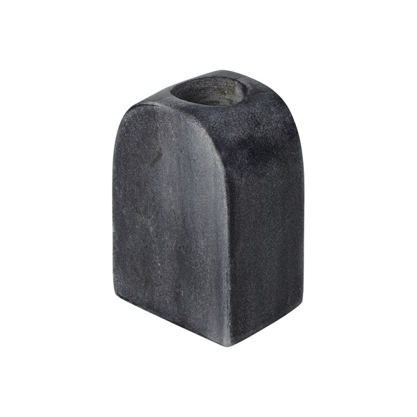 EH CANDLE HOLDER TAPER REAL MARBLE BLACK6x4x8.5CM