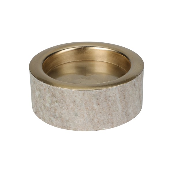EH CANDLE HOLDER PILLAR REAL MARBLE SAND