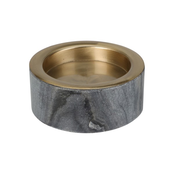 EH CANDLE HOLDER PILLAR REAL MARBLE GREY