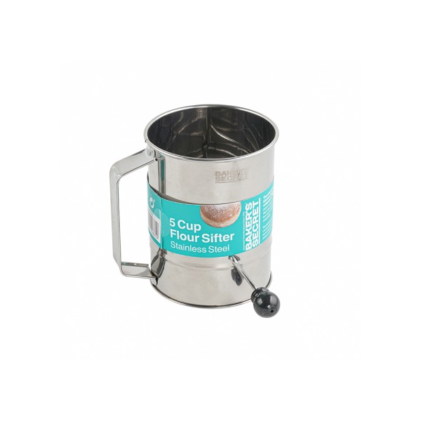 BAKER'S SECRET 5 CUP STAINLESS STEEL FLOUR SIFTER