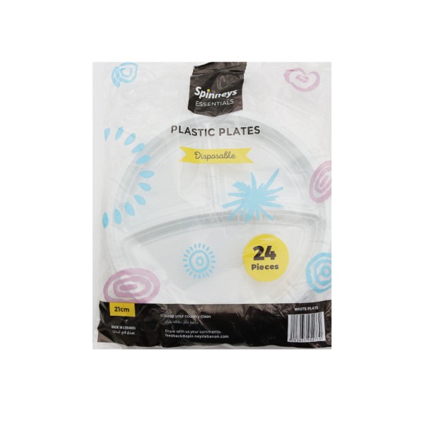 SPINNEYS ESSENTIALS WHITE PLATE 9' DIVIDED INTO 3
