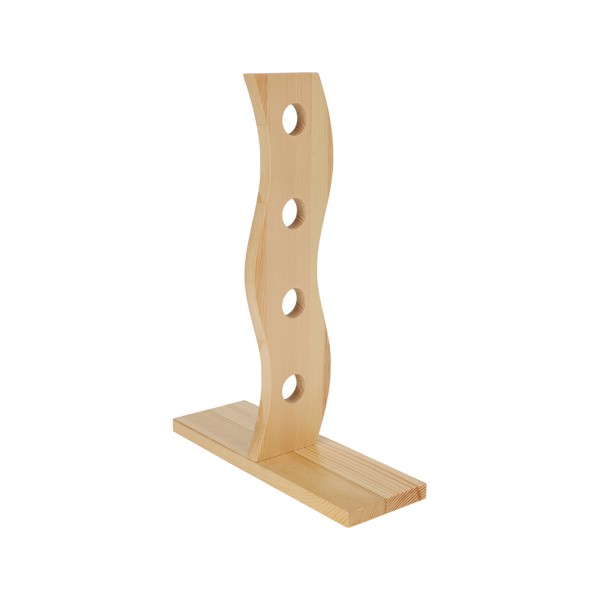 HARD GOODS WINE RACK TWISTED  FOR 4 BOTTLES PINE NATURAL COLR