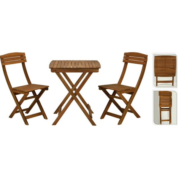 HARD GOODS BISTRO SET OF 3PCS FSC ACACIA WOOD TEAK