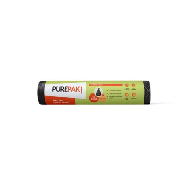 PUREPAK TRASH BAG OLIVE 30 PCS 