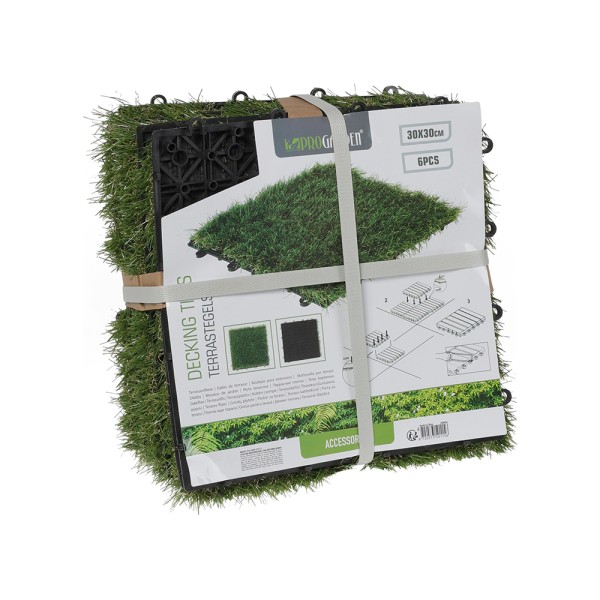  DECKING TILE SET 6PCS PP GRASS