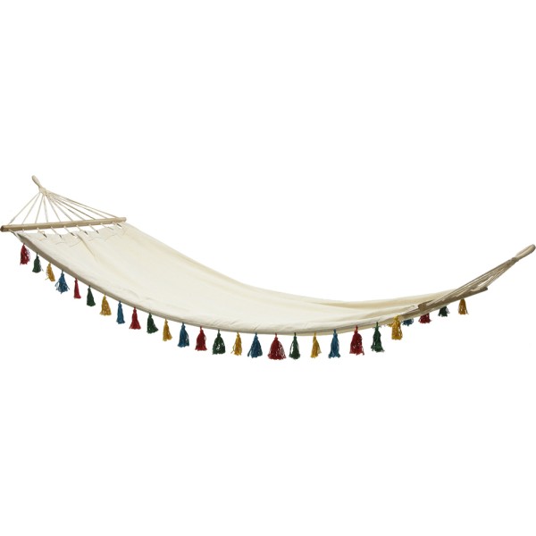  HAMMOCK ECRU W COLORED POMPOM