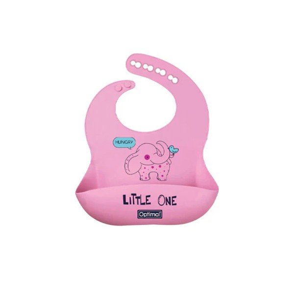 OPTIMAL SILICONE BABY BIB 4+PINK