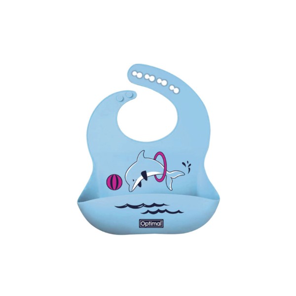 OPTIMAL SILICONE BABY BIB 4+ BLUE