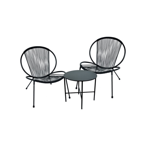 HARD GOODS GARDEN FURNITURE SHELL STEEL RATTAN STR MATT BLACK