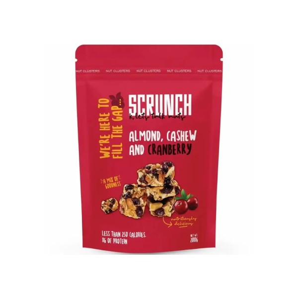 Scrunch Almond, Cashew & Cranberry Cluster 200G