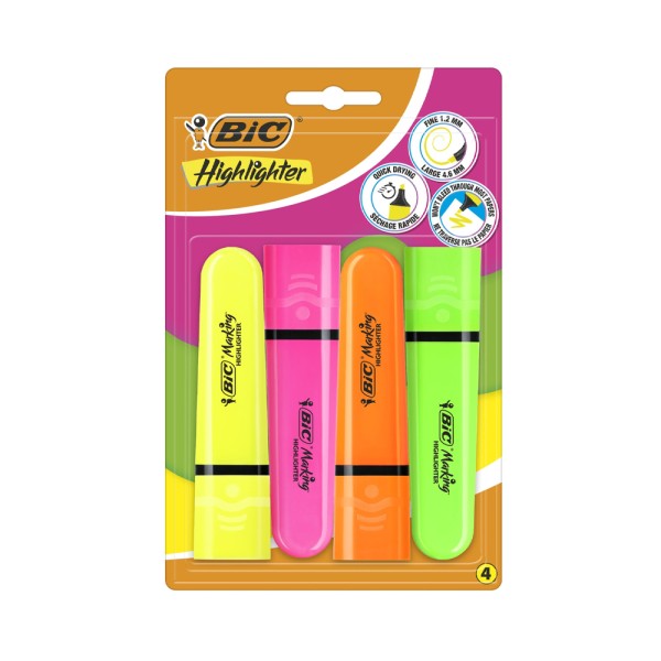 BIC MARKING FLAT FLUO HIGHLIGHTERS