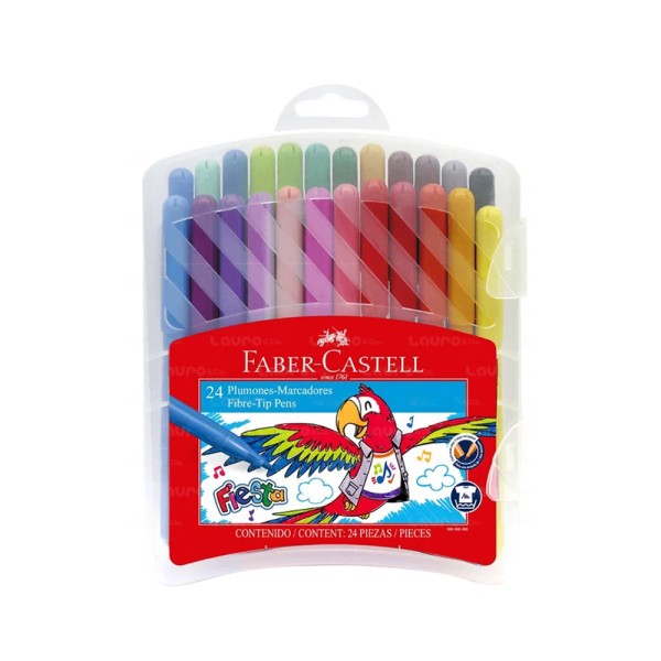 FABER CASTELL FIESTA CHILDREN FELT MARKERS PLASTIC CASE