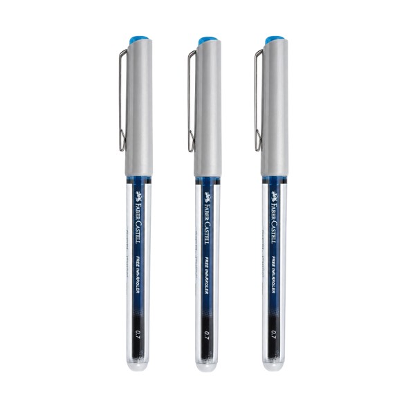 FABER CASTELL FREE INK ROLLER 0.7MM 3 BLUE