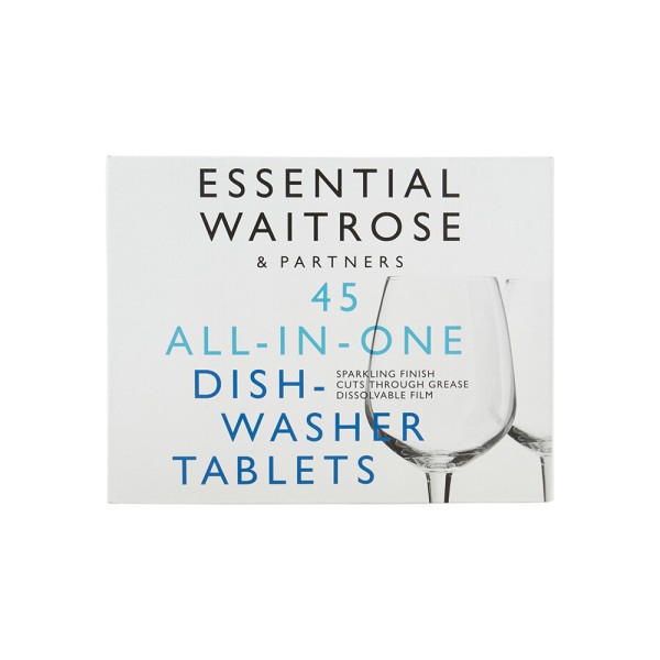 WAITROSE 45 ALL IN ONE DISHWASHER TABLETS