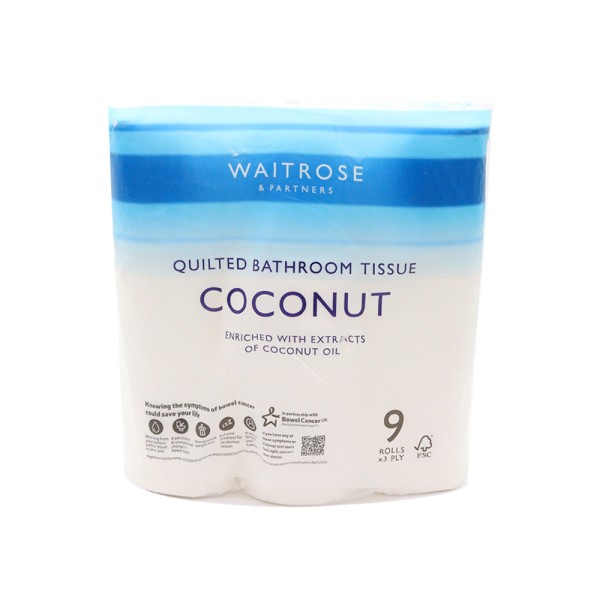 WAITROSE QUILTED TOILET TISSUE COCONUT