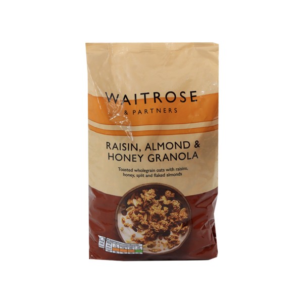 WAITROSE RAISIN ALMOND HONEY GRANOLA