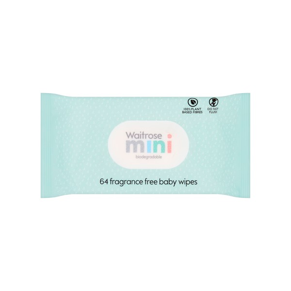 WAITROSE MINI FRAGRANCE FREE BABY WIPES