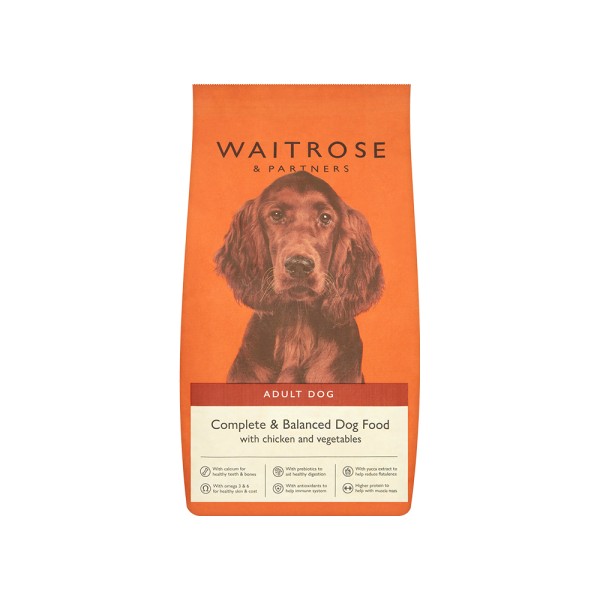 WAITROSE COMPLETE + BALANCED ADULT DOG WITH CHICK+VEG