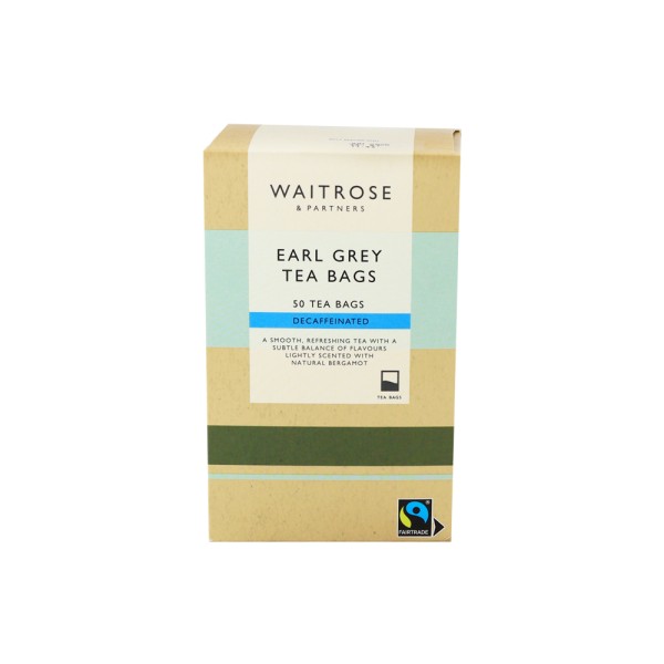 WAITROSE DECAF EARL GREY TEA 