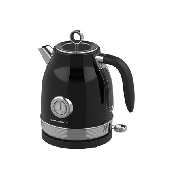 CAMPOMATIC KETTLE RETRO ROUND THERM2200W AUTO SHUT OF BLACK