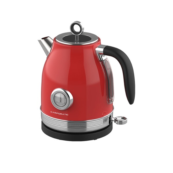 CAMPOMATIC KETTLE RETRO ROUND THERM2200W AUTO SHUT OF RED