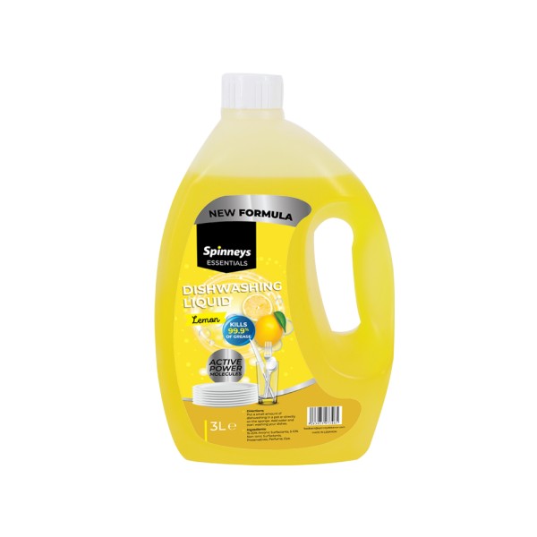 SPINNEYS ESSENTIALS DISHWASHING GALLON - LEMON 