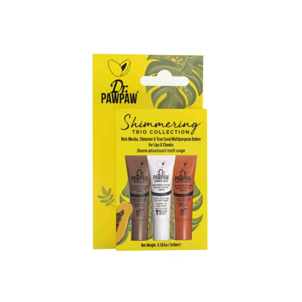 DR PAWPAW  SHIMERING TRIO MOCHA+SHIMR+TRUE CORAL MLTPRPS 3PC