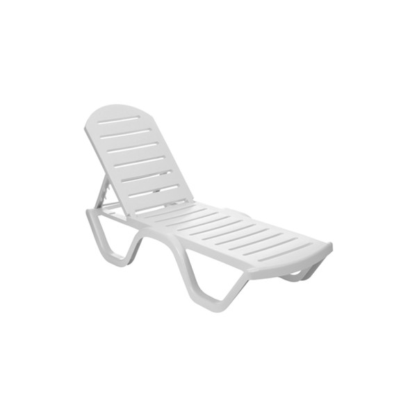 PRO-GARDEN SCIROCCO STACKABLE  4 POSITION LOUNGE WHITE