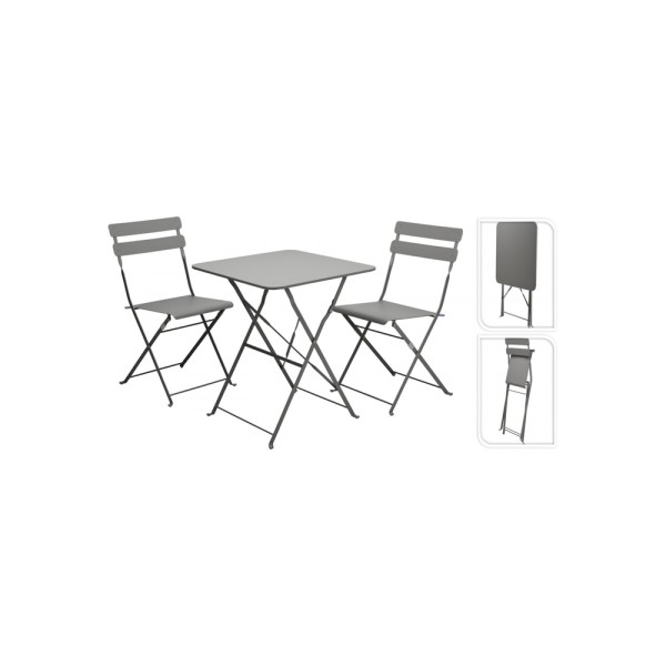 BISTRO FOLDABLE LIGHT GREY SET
