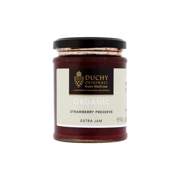 WAITROSE DUCHY ORGANIC EXTRA STRAWBERRY JAM PRESERVE