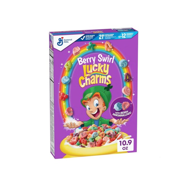 GENERAL MILLS LUCKY CHARMS BERRY SWIRL CEREAL