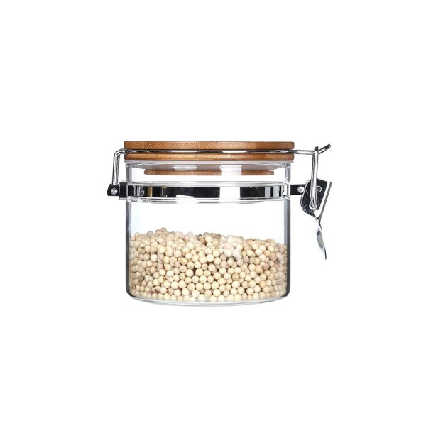 360 GLASS JAR W.WDN PRESSURE LID 