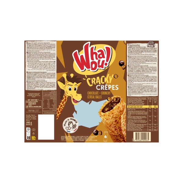 WHAOU CRUNCHY CHOCOLATE FILLED CREPESx6