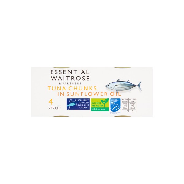 WAITROSE TUNA CHUNKS IN SUNFLOWER OIL