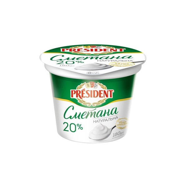 PRESIDENT SOUR CREAM 20PCENT CUP